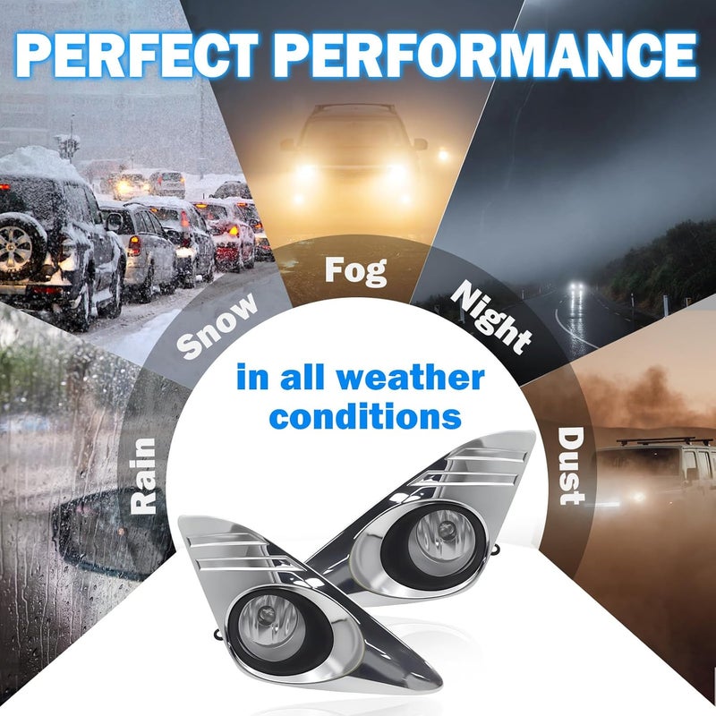 BOXLIGHT Fog Lights Compatible with 2012 2013 2014 Toyota Camry Fog Lights Bumper Driving Fog Lamps Assemblies with Switch and Wiring Harness Chrome Bezels 1 Pair of Fog Lights - Image 5